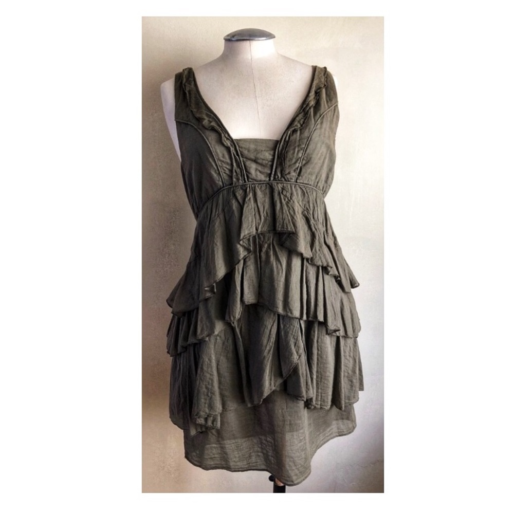 Zara Khaki green mini summer dress